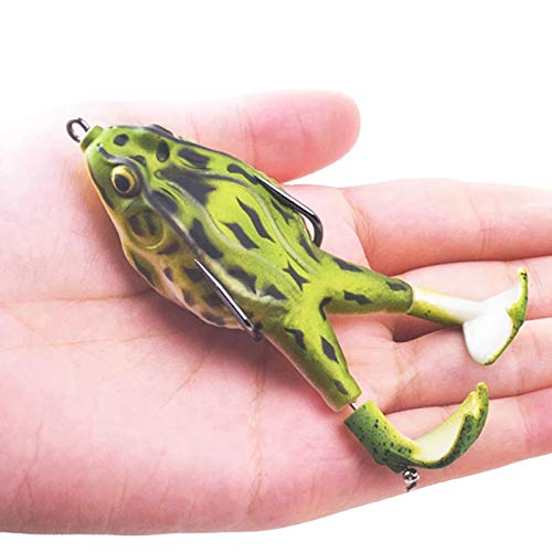 Appât Souple De Grenouille à Double Hélice De 2 Pièces, Leurres De Pêche, Leurre De Pêche En Métal Leurre à Double Crochet Appâts Artificiels Pour L’eau Salée D’eau Douce
