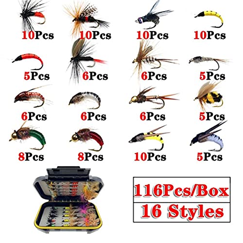 L-meiqun, 40/85/116/148pcs Truite Mouche Pêche Assortie Mouches Nymphe Mouche Mouche Mouche Mouche Pêche Fly (couleur : 85pcs)