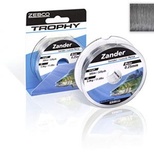 Zebco Ligne De Pêche Trophy Zander Monofilament De Qualité Supérieure – Gris – 0,25 Mm